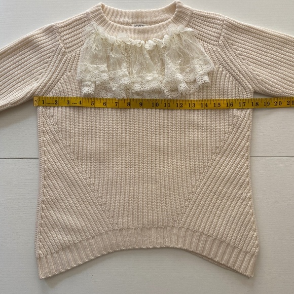 MANOUSH Knit Lace Merino Wool Knit Sweater Ivory Cream color Size XS - Picture 13 of 14
